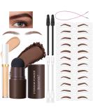 Buy Eyebrow Stamp Stencil Kit - Waterproof Brow Powder 12 Reusable Cards & Brushes | Perfect for Women | Natural Brown #2 - Buy Online on SooperMarket.com