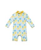 Bonverano Baby Girls Long-Sleeve Lemon Swimsuit | UPF 50+ Sun Protection | 18-24 Months - Buy Online on SooperMarket.com