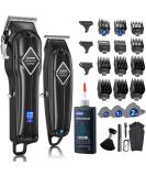 GLAKER Professional Hair Clippers and Trimmer Kit, Cordless Mens Hair Clippers for Men Women Kids, Barber Clippers Fading Clippers Rechargeable with 18PCS Guards Black - Buy Online on SooperMarket.com
