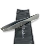 Zizzili Basics Tweezers - Surgical Grade Stainless Steel - Slant Tip for Expert Eyebrow Shaping and Facial Hair Removal - with Bonus Protective Pouch - Best Tweezer for Men and Women Silver - Buy Online on SooperMarket.com