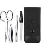 marQus Manicure set for women and men - 4 Piece pedicure kit incl. sharp nail scissors tweezers nail clippers & sapphire nail file from Solingen - Perfect for travelling manicure and pedicure Black - Buy Online on SooperMarket.com