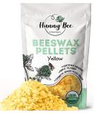 HUNNYBEE Beeswax Pellets 1LB - 100% Organic Yellow Bees Wax for DIY Candles, Skin & Hair Care, Lotions, Lip Balm & Soap Making - Buy Online on SooperMarket.com
