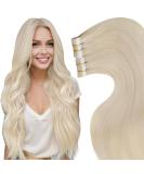 LAAVOO Tape In Extensions - Seamless Real Hair 40cm Blond #613 50G 20PCs Remy Hair for Ultimate Volume - Buy Online on SooperMarket.com