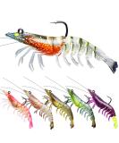 TRUSCEND Pre-Rigged Fishing Lures Premium Shrimp Lure with VMC Hook Best Bottom Soft Swimbaits for Bass Fishing Baits with Spinner Bass Trout Crappie Walleye Pike Striper Perch Musky Fishing Jigs A-3.5-0.4oz - Buy Online on SooperMarket.com