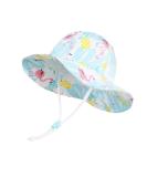 LANGZHEN Beach Sun Protection Hat for Baby Girls - Adjustable Wide Brim Toddler Kids Hat with Chin Strap | Flamingo | 2-4 Years - Buy Online on SooperMarket.com