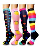 Actinput 4 Pairs Compression Stockings for Men & Women - Colorful Support Socks for Sports Travel & Nursing - Size S-M - Buy Online on SooperMarket.com