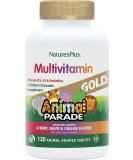 NaturesPlus Animal Parade Gold Children's Multivitamin - Assorted Cherry, Orange & Grape Flavors - 120 Chewable Animal-Shaped Tablets - Vegetarian, Gluten Free - 60 Servings - Buy Online on SooperMarket.com