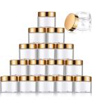 16 Pieces Round Clear Leak Proof Plastic Container Jar with Lid Plastic Slime Jar Empty Slime Storage Container Refillable Storage Favor Jar for Travel Cosmetic Lotion Creams (Gold,60 ml/ 2 oz) 60 ml/ 2 oz Gold - Buy Online on SooperMarket.com