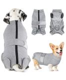 Slowton dogbody after op soft breathable leakage protection anti-wound licking suit with zipper e-neck band Alternative one-piece for dogbody after castration male bitch m gray - Buy Online on SooperMarket.com