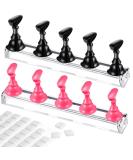 2 Set Acrylic Nail Stand with Putty - Perfect for Nail Art & Press On Tips | Manicure Tool for Home & Salon | Ideal Christmas Gift for DIY Business Women - Buy Online on SooperMarket.com