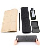 Qiming Wenfang Chinese Calligraphy Brush Set with Portable Roll-up Mat - 5pcs Set (9cm) - Buy Online on SooperMarket.com