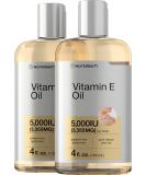 Natural Vitamin E Oil | 5000 IU | 8 oz (2 x 4oz) Value Pack | For Skin, Hair & Face | Vegetarian, Non-GMO, and Gluten Free Formula | By Horbaach - Buy Online on SooperMarket.com