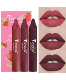 3-Piece Waterproof Matte Lipstick Set - Adjustable Lip Kit | Permanent Non-Stick Cup Gloss in Sexy Nude Colors - Buy Online on SooperMarket.com