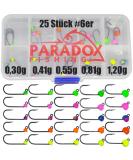 Paradox fishing tungsten Jighaken Set I 25 pieces 0.3g-1.2g each 5 pieces #6 I trout hook rubber baits hook spoon trout bait - Buy Online on SooperMarket.com