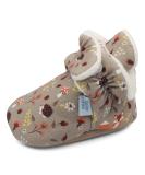 Dotty Fish Cotton Baby Booties | Suede Sole, Warm Fleece Lining | Non-Slip Pram Shoes for Boys, Girls & Unisex | Winter First Shoes 6-12 Months Brown Woodland Animals - Buy Online on SooperMarket.com