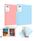 UPINS A3 Diamond Painting Storage Book 2Pack - 30 Pages Portfolio Presentation Folder for Diamond Art Kits - Clear Pockets - 11.8 X 15.7 inches - Blue and Pink - Buy Online on SooperMarket.com
