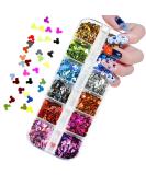Holographic Nail Glitter Sequins 12 Colors | 3D Flake Nail Art Supplies for Decoration | Shiny Sparkle Designs for Acrylic Manicures - Mickey Charms - Buy Online on SooperMarket.com