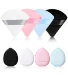 Velour Triangle Powder Puff Set with Mini Finger Makeup Sponges - 4 Pieces for Mineral Powder and Body Foundation - Buy Online on SooperMarket.com