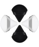 Velvet Triangle Powder Puffs Set - Reusable Makeup Sponge for Foundation, Powder, and Concealer - 4pcs Black White Applicator Kit - Buy Online on SooperMarket.com