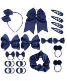 45Pcs Navy Blue School Girls Hair Accessories Kit Navy Blue Bow Headband Hair Clips Ponytail Holder Bow Hair Barrettes Hair Accessories for Girl Birthday Gift - Buy Online on SooperMarket.com