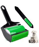 Vibbang 2Piece Set Reusable Sticky Lint Roller Stick It Roller Washable Silicone Stick It Lint Roller Pet Hair Remover Roller with Extra Travel for Pet Hairs Clothes Carseats Carpet Furniture Green - Buy Online on SooperMarket.com