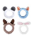 Make-up hair band 4 pieces of women cosmetics make-up hair band Seasoning hair band for face make-up shower (blue white light gray and black and white - Buy Online on SooperMarket.com