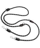 Runway Double Dog Leash 3m Adjustable | Dual Clip Leash for Small & Large Dogs | Durable Black Long Line - Buy Online on SooperMarket.com