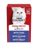 Gourmet Mon Petit Intense Tuna Salmon and Trout Adult Wet Cat Food 6x50g Pack of 8 - Buy Online on SooperMarket.com