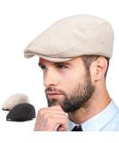 LADYBRO 2Pack Unisex Flat Cap Newsboy Hats for Men Women - Black+Beige Cotton Polyester - Buy Online on SooperMarket.com
