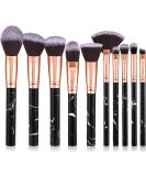 Makeup Brushes 10Pcs Marble Makeup Brush Set Foundation Powder Blush Blending Eyeshadow Brushes Sets - Buy Online on SooperMarket.com