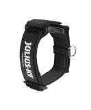 Julius-K9 Colour and Gray Fur Collar with Handle | Durable, Easy to Clean, Water Resistant | 40 mm (38-53 cm) Black-Gray | Safety Lock and Interchangeable Patch - Buy Online on SooperMarket.com