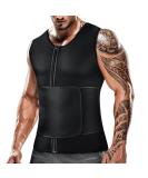 Cimkiz Mens Sweat Sauna Vest for Waist Trainer Zipper Neoprene Tank Top, Adjustable Sauna Workout Zipper Suit Black X-Large - Buy Online on SooperMarket.com