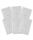 6-Pack Safety Innovations Self-Closing (1 Screw) Standard Outlet Covers - an Alternative to Wall Socket Plugs for Child Proofing Outlets, (White) - Buy Online on SooperMarket.com