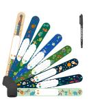Vicloon Safety Wristband Bracelets 8 Pcs Child Kids ID Bracelet with Pen for Child Emergency Bracelet Anti Lost Safety ID Wristband Waterproof Reusable for Children Boys Girls Toddler Baby Dinosaur and Spaceship - Buy Online on SooperMarket.com