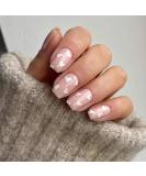 24pcs Square False Nails Short Stick on Nails White Heart Press on Nails Removable Glue-on Nails Fake Nails Women Girls Nail Art Accessories 0252Y51 - Buy Online on SooperMarket.com