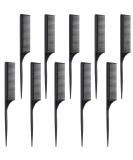 10-Piece Carbon Rat Tail Comb Set for Anti-Static Teasing and Volume Styling - Buy Online on SooperMarket.com