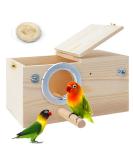 PINVNBY XL Parakeet Nesting Box for Parrots - Wood Breeding House for Lovebirds, Cockatoos, Budgies, Finches, Canaries, and Medium-Sized Birds - 13.4x6.9x7.7inches - Buy Online on SooperMarket.com