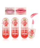 3Pcs Temperature Color Change Lip Gloss Set - Hydrating Clear Lip Oil - High-Shine Peach Long Lasting Moisturizing Plumping Gloss for Women - Buy Online on SooperMarket.com