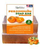 Persimmon Soap Bar for Body Odor Control | Deodorizing Body Wash with Japanese Persimmon & Green Tea | Skin Brightening Deodorant Soap (2 Pack - Buy Online on SooperMarket.com