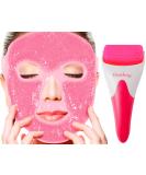 Ice Face Roller Cooling Mask for Dark Circles & Puffiness Relief - Gel Cold Eye Mask for Skin Care & Headache Relief - Reusable Bead Compress Pack - Gifts for Mom - Pink - Buy Online on SooperMarket.com