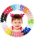 40Pieces Baby Girls Clips 2" Mini Hair Bow Grosgrain Bows with Fully Ribbon Lined Alligator Clips for Infant Toddlers Kids 20 Colors in Pairs - Buy Online on SooperMarket.com