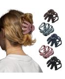 5PCS Large Octopus Hair Claw Clips - Non-slip Strong Hold Matte Clips for Thick Hair - Set of 5 in Black, Gray, Blue, Pink, Brown - 3 Inch Spider Claw Clips for Women and Girls - Buy Online on SooperMarket.com