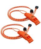 LuxoGear Emergency Whistles with Lanyard Safety Whistle Survival Shrill Loud Blast for Kayak Life Vest Jacket Boating Fishing Boat Camping Hiking Hunting Rescue Signaling Kids Lifeguard Plastic 2 Pack Orange - Buy Online on SooperMarket.com