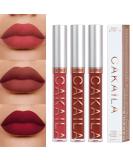 3Pcs Matte Liquid Lipstick Set - 24 Hour Long Lasting Waterproof Lip Stain Makeup - Dark Red & Nude Lip Gloss Kit for Women - Buy Online on SooperMarket.com