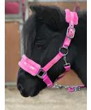 Equipride Horse Print Faux Lined Nylon Headcollars with Matching Lead Rope PINK (Mini Shetland) Pink Mini Shetland - Buy Online on SooperMarket.com
