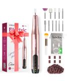 Buy Coslus Wireless Portable Nail Miller - 11 in 1 Professional Manicure & Pedicure Set for Gel & Acrylic Nails - Light Gold Finish - International Shipping Available - Buy Online on SooperMarket.com