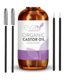 Eva Naturals Organic Castor Oil (60ml) - Promotes Hair, Eyebrow, and Eyelash Growth | Diminishes Wrinkles | Hydrates Skin | 100% Pure Cold Pressed - 2 Fl Oz - Buy Online on SooperMarket.com