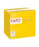 FATO Disposable Paper Napkins for Aperitifs & Cocktails - 100 Pack 24x24 cm 4-Fold Yellow FSC Certified - 100% Pure Cellulose - Buy Online on SooperMarket.com
