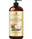 Handcraft Fractionated Coconut Oil - 100% Pure & Natural Premium Grade Coconut Carrier Oil for Essential Oils, Massage Oil, Moisturizing Hair Oil & Body Oil - 16 fl. Oz Coconut 16 Fl Oz (Pack of 1) - Buy Online on SooperMarket.com