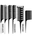 6-Piece Hair Comb Set for Weaving, Sectioning, Balayage, and Styling - Rat Tail Hair Dyeing Combs in Various Styles - Buy Online on SooperMarket.com